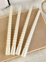 10-Inch 2.0*25cm Taper Candle Set (4pcs), Real Dripless Taper Candles, 8-Hour Clean Burning Candle Sticks, Elegant Dinner Candles, Wedding Candles