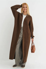 Oversized Long-Length Knit Cardigan