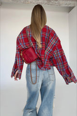 Vintage Plaid Long Sleeve Jacket