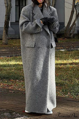 Tweed Collared Single Breasted Chic Overcoat