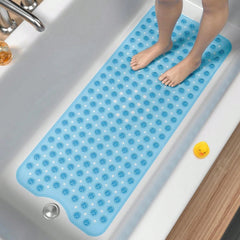 Anti-Slip Bath Mat With 200 Strong Suction Cups And Drainage Holes; 40 X 16-Inch Extra-Long Shower Mat; Mold-Resistant; Bathroom Mat Suitable For Bathtubs; 200 Strong Suction Cups And Drainage Holes, Mold-Resistant, And Machine-Washable