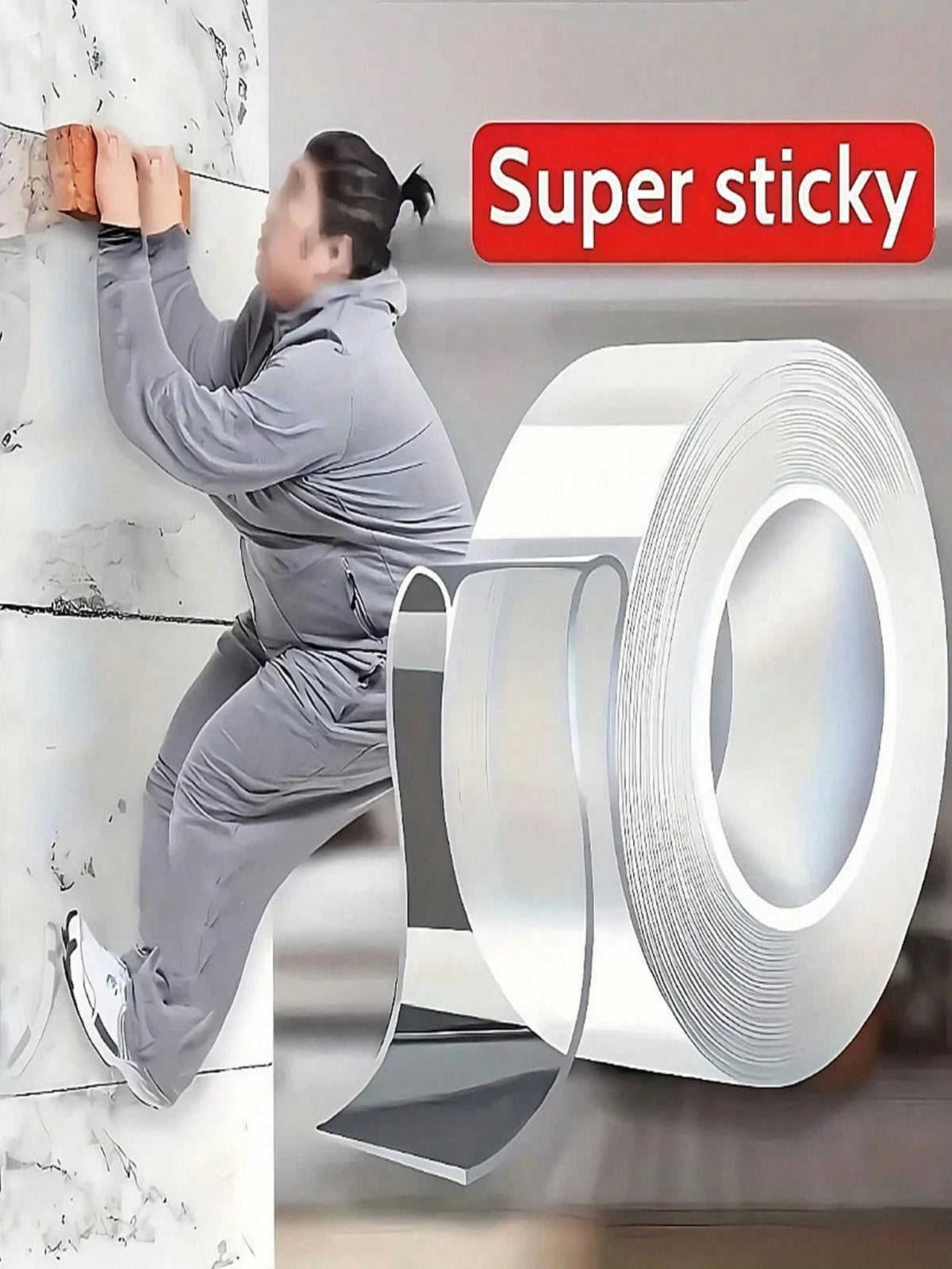 Heavy Duty Waterproof Double-Sided Nano Tape, (Length 1/3/5/10m, Thickness 1.2mm) - Super Sticky, Reusable And Multi-Purpose Adhesive, Ideal For Christmas Decorations, DIY Crafts, And Everyday Household Use