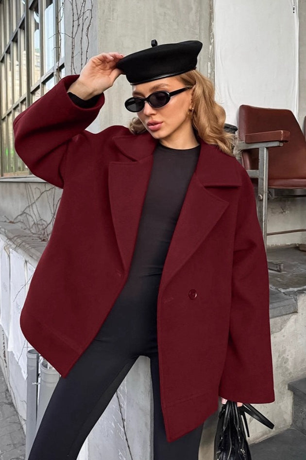 Vintage Brown Belted Wool Blend Midi Coat