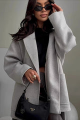 Belted Wool Blend Long Coat