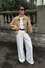Casual Brown Suede Jacket