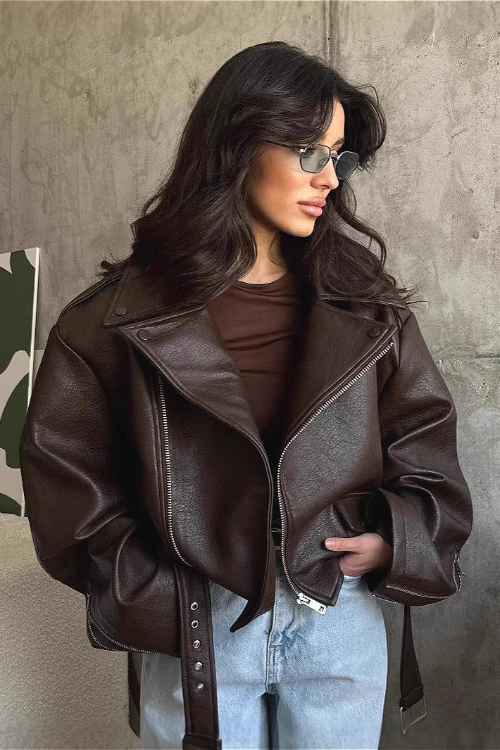 Vintage Cropped Leather Jacket