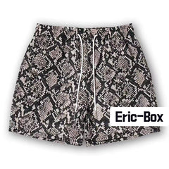 Vintage Python Print Mesh Shorts
