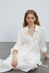 Minimalist Casual Vibe Linen Loose-fit Blouse