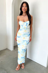Alberta Maxi Dress - Blue/Yellow Floral