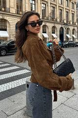Belted Brown Suede Jacket