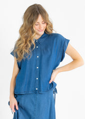 Indigo Tencel Buttoned Denim Top - FINAL SALE