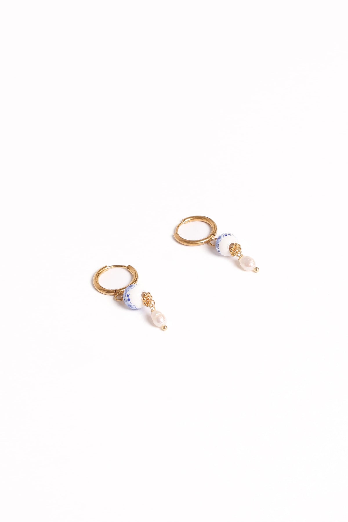 Bree Earrings - Blue/Pearl