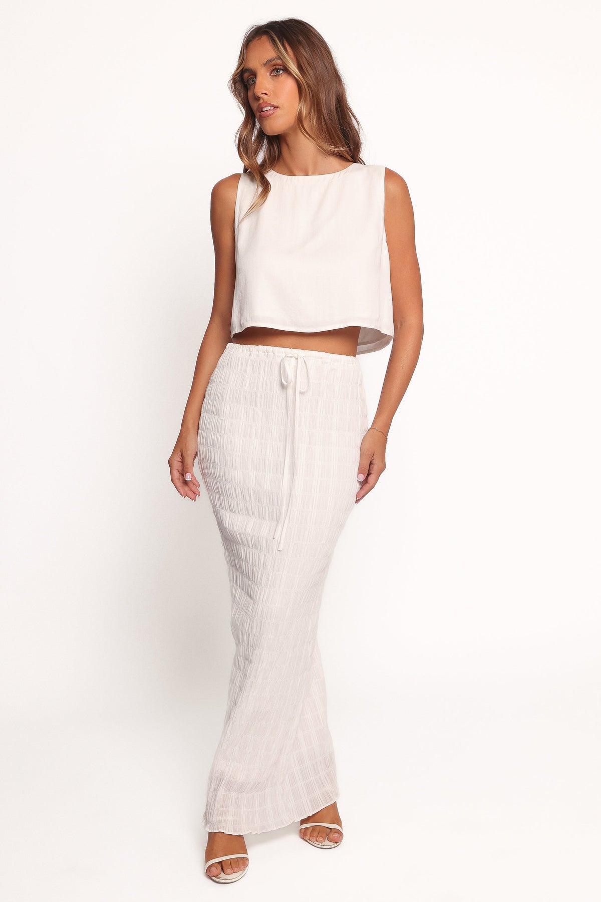 Charlotte Textured Maxi Skirt - White