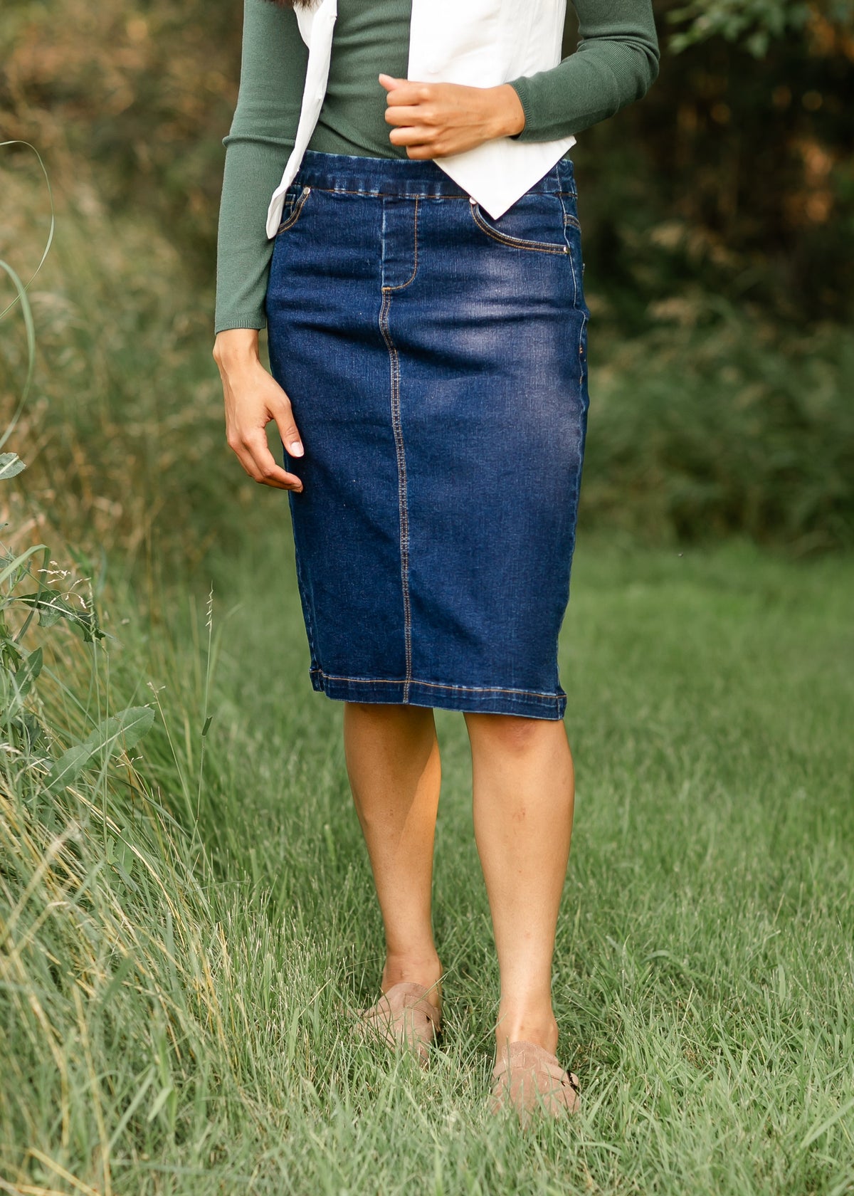 Sandra Midi Denim Skirt - FINAL SALE
