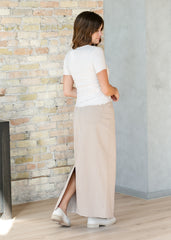 Stella Simply Taupe Denim Maxi Skirt